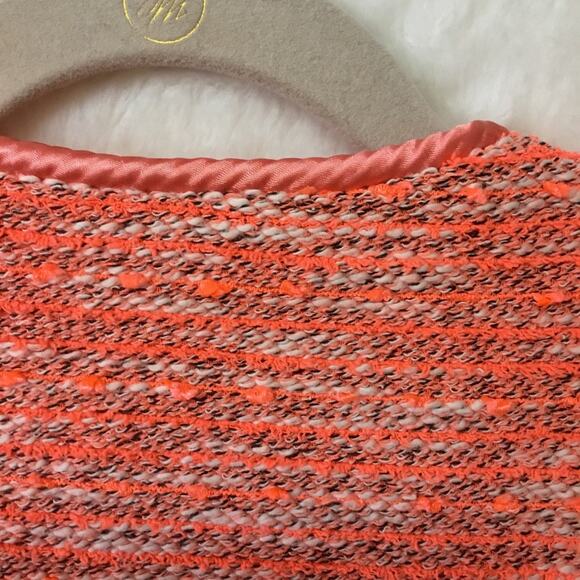 Orange Vintage Tweed Long Sleeve Front Zip-Up Detail Jacket With Pockets - Picture 13 of 16